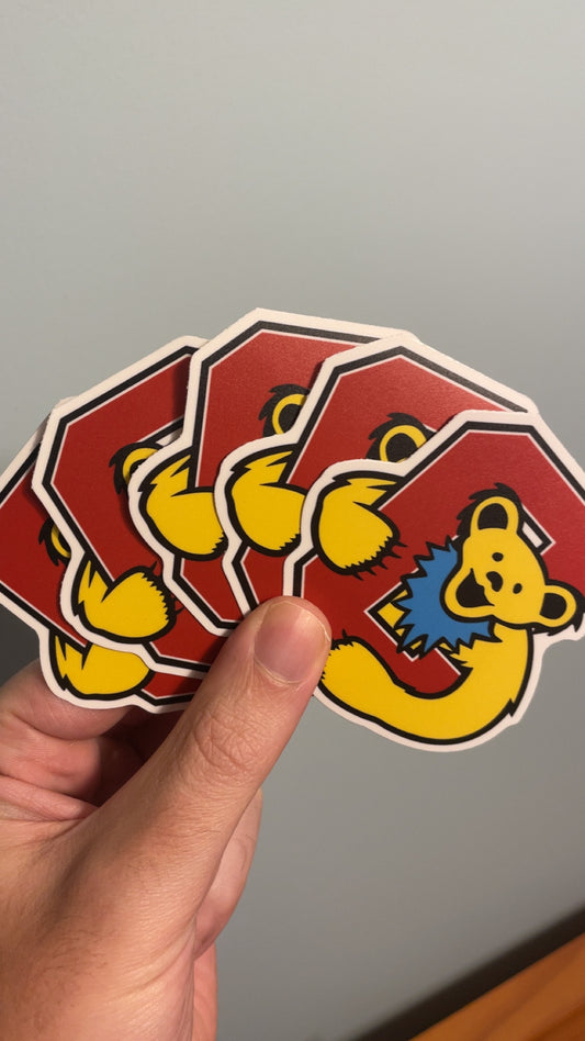 Dancing Bear Red "C" Sticker